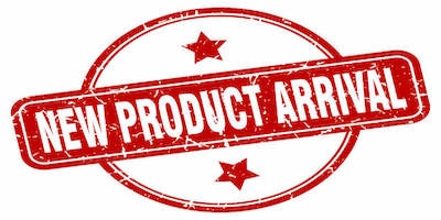 A red stamp that a new product has arrived